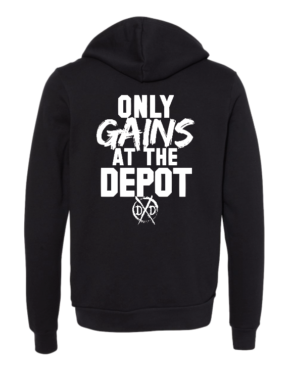 Only Gains at the Depot Zip Up Hoodie